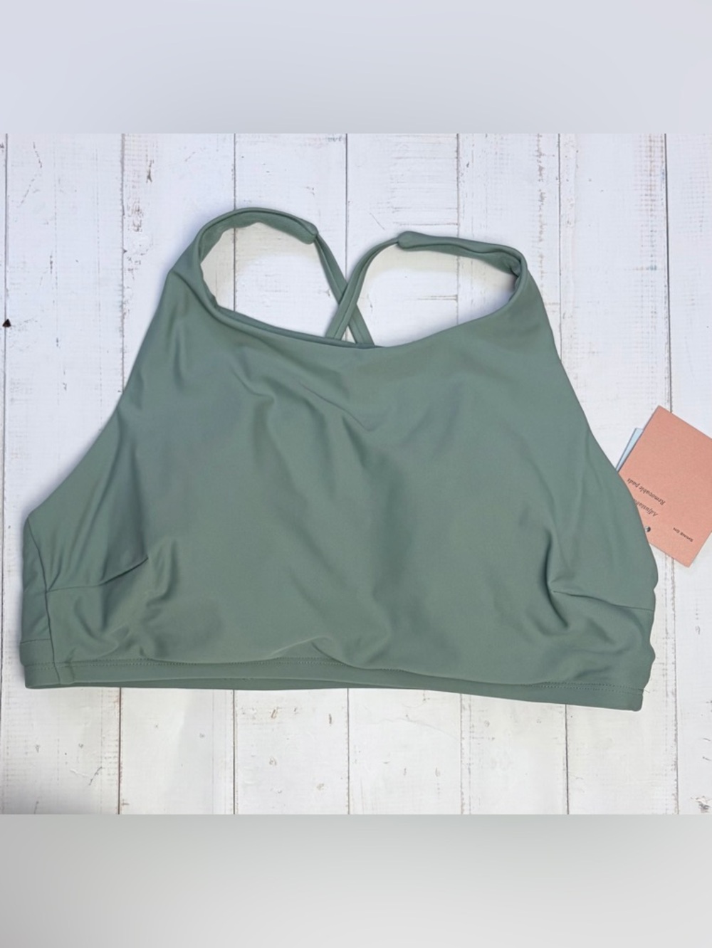 Shade & Shore Longline Criss Cross Back Bikini Top Size Medium (8-10) NWT
